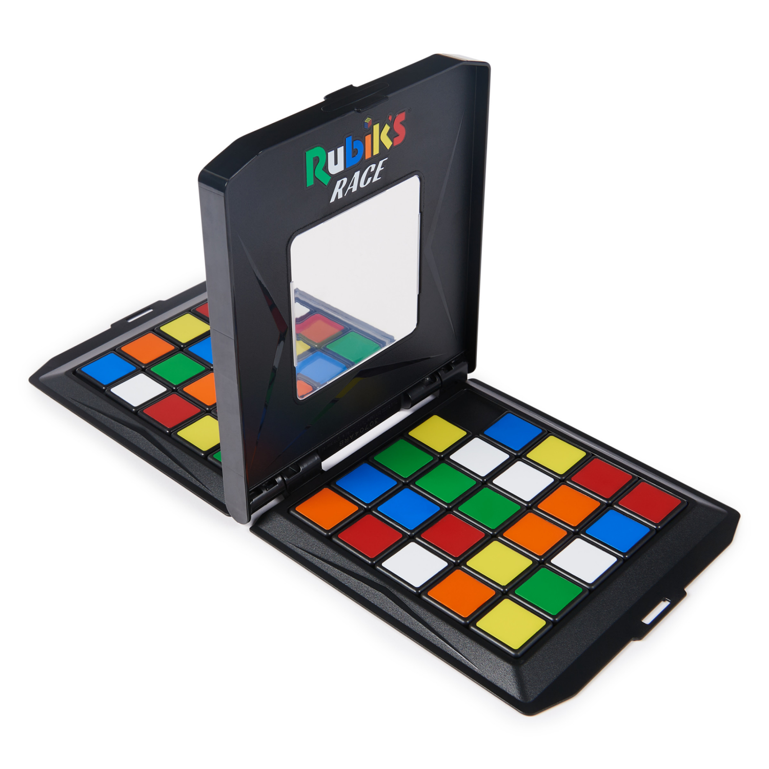 slide 4 of 8, Rubiks Race, Classic Fast-Paced Strategy Sequence Brain Teaser Travel Board Game Two-Player Speed Solving Face-Off, for Adults & Kids Ages 7 and up, 1 ct