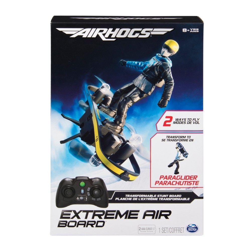 slide 9 of 9, Air Hogs 2-in-1 Extreme Air Board, Transforms from RC Stunt Board to Paraglider, 1 ct