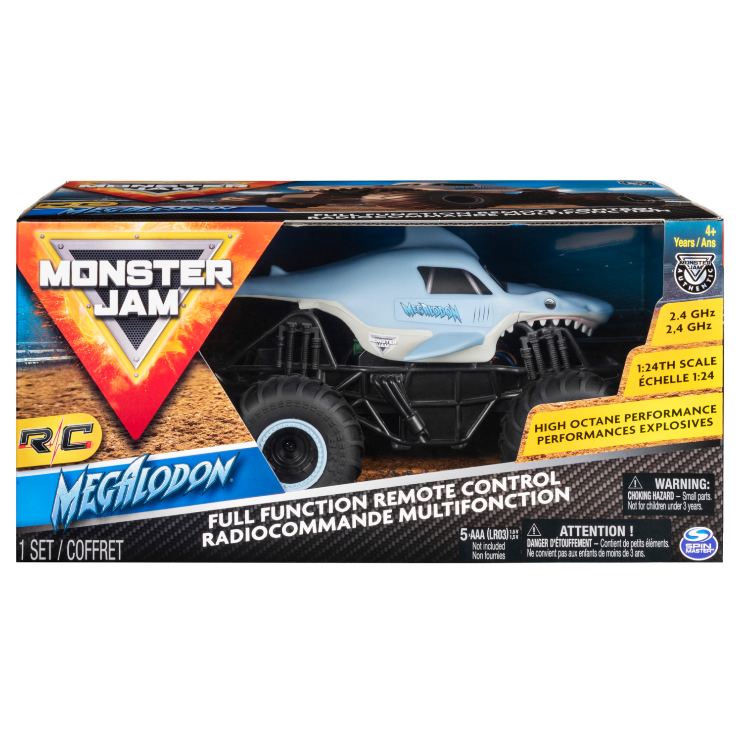slide 4 of 8, Monster Jam, Official Remote Control Monster Truck, 1:24 Scale, 2.4 GHz, for Ages 4 and Up (Styles May Vary), 1 ct