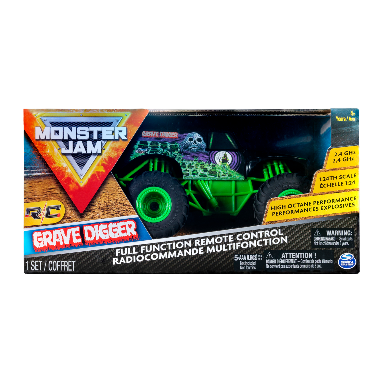 slide 6 of 8, Monster Jam, Official Remote Control Monster Truck, 1:24 Scale, 2.4 GHz, for Ages 4 and Up (Styles May Vary), 1 ct