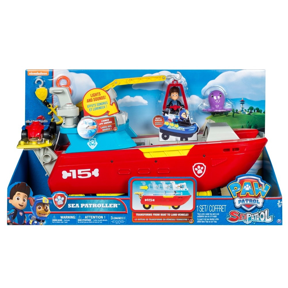 slide 8 of 16, PAW Patrol Sea Patrol - Sea Patroller Transforming Vehicle With Lights And Sounds, 1 ct