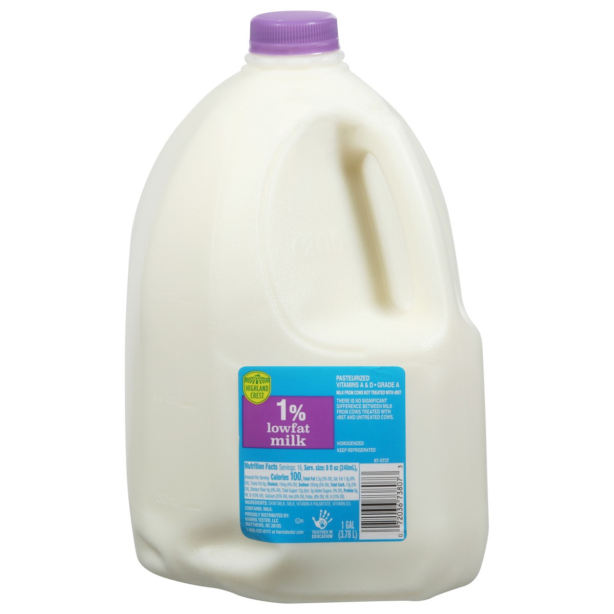 slide 1 of 9, Highland Crest 1% Lowfat Milk 1 gal, 1 gal