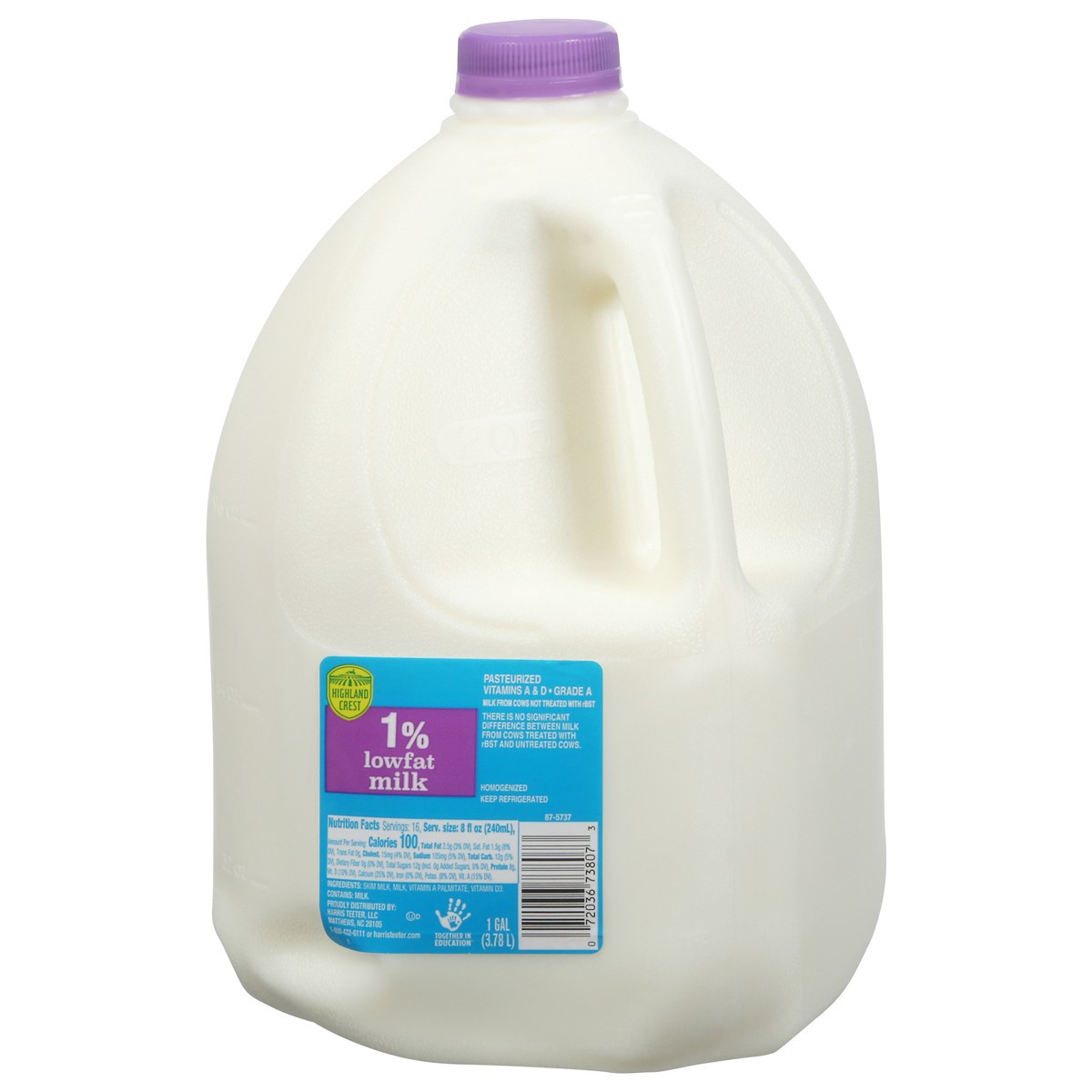 slide 9 of 9, Highland Crest 1% Lowfat Milk 1 gal, 1 gal