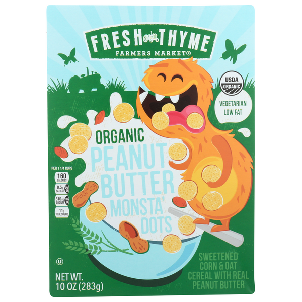 slide 1 of 1, Fresh Thyme Organic Peanut Butter Monsta Dots, 10 oz