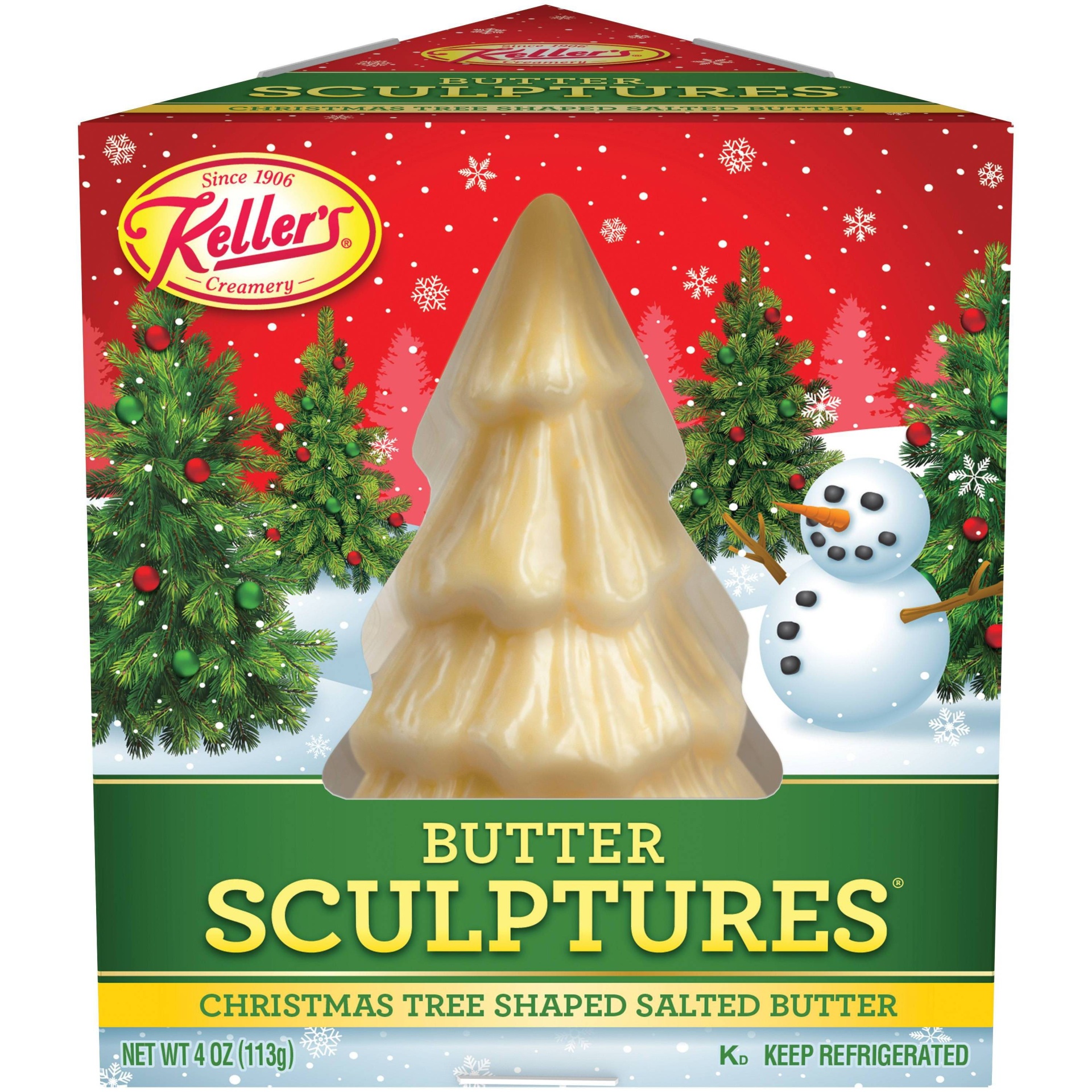 Keller's Creamery Christmas Tree Shaped Butter Sculpture 4 oz Shipt
