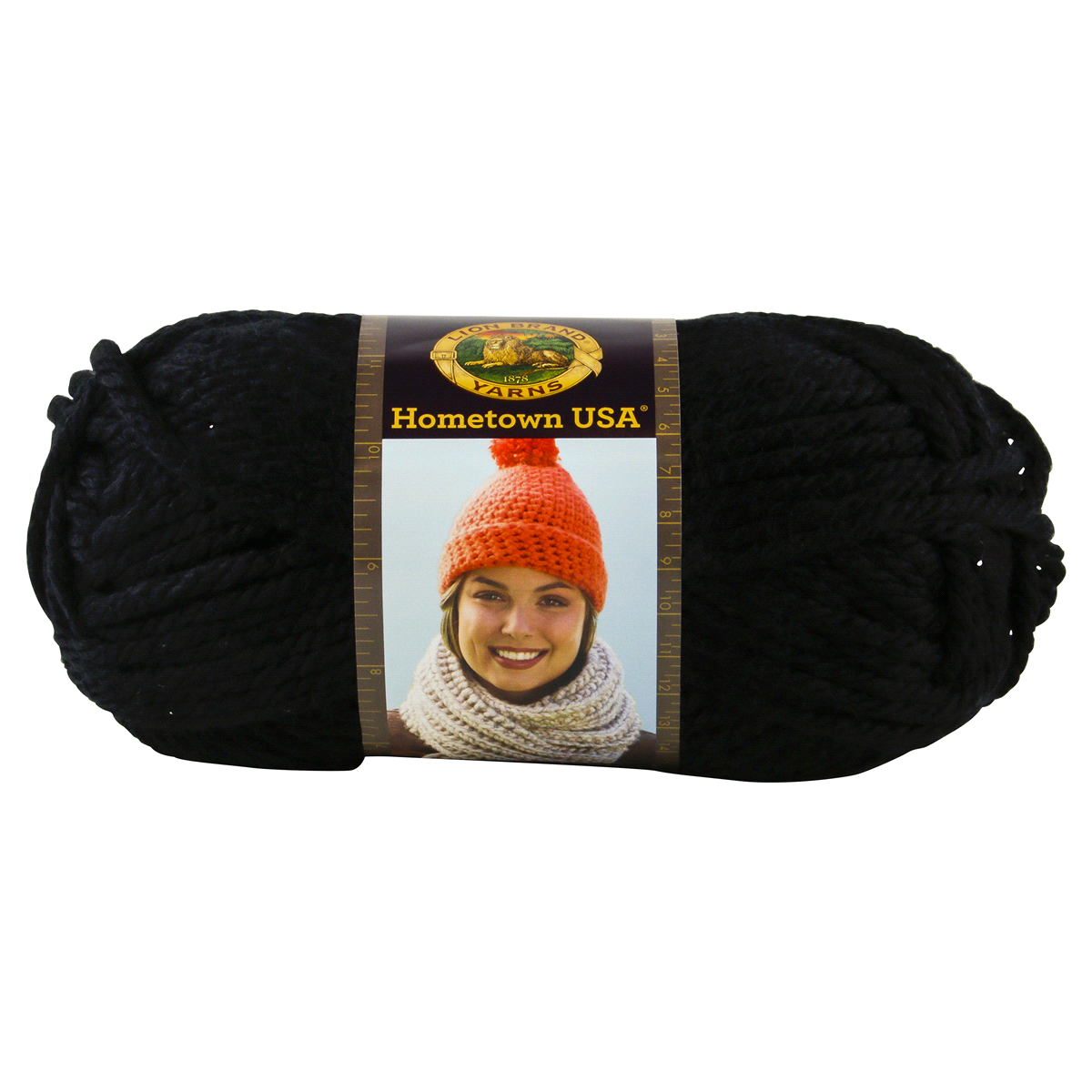 slide 1 of 3, Lion Brand Yarn Hometown USA 135-153 Oakland Black, 5 oz