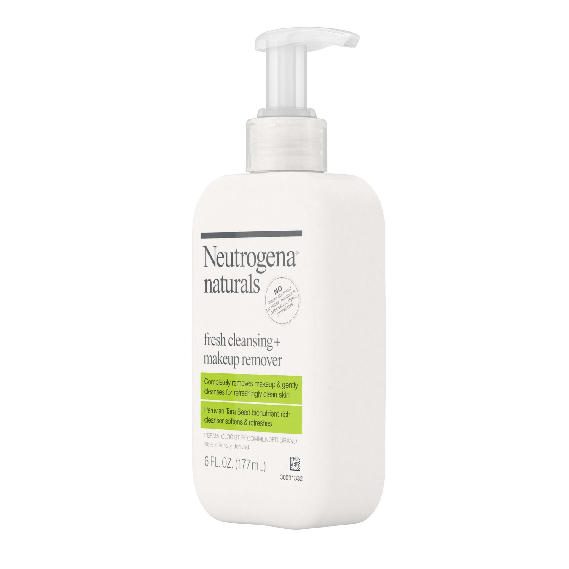 slide 4 of 5, Neutrogena Naturals Fresh Cleansing Daily Face Wash + Makeup Remover with Naturally-Derived Peruvian Tara Seed, Hypoallergenic, Non-Comedogenic & Sulfate-, Paraben- & Phthalate-Free, 6 fl. oz, 6 fl oz