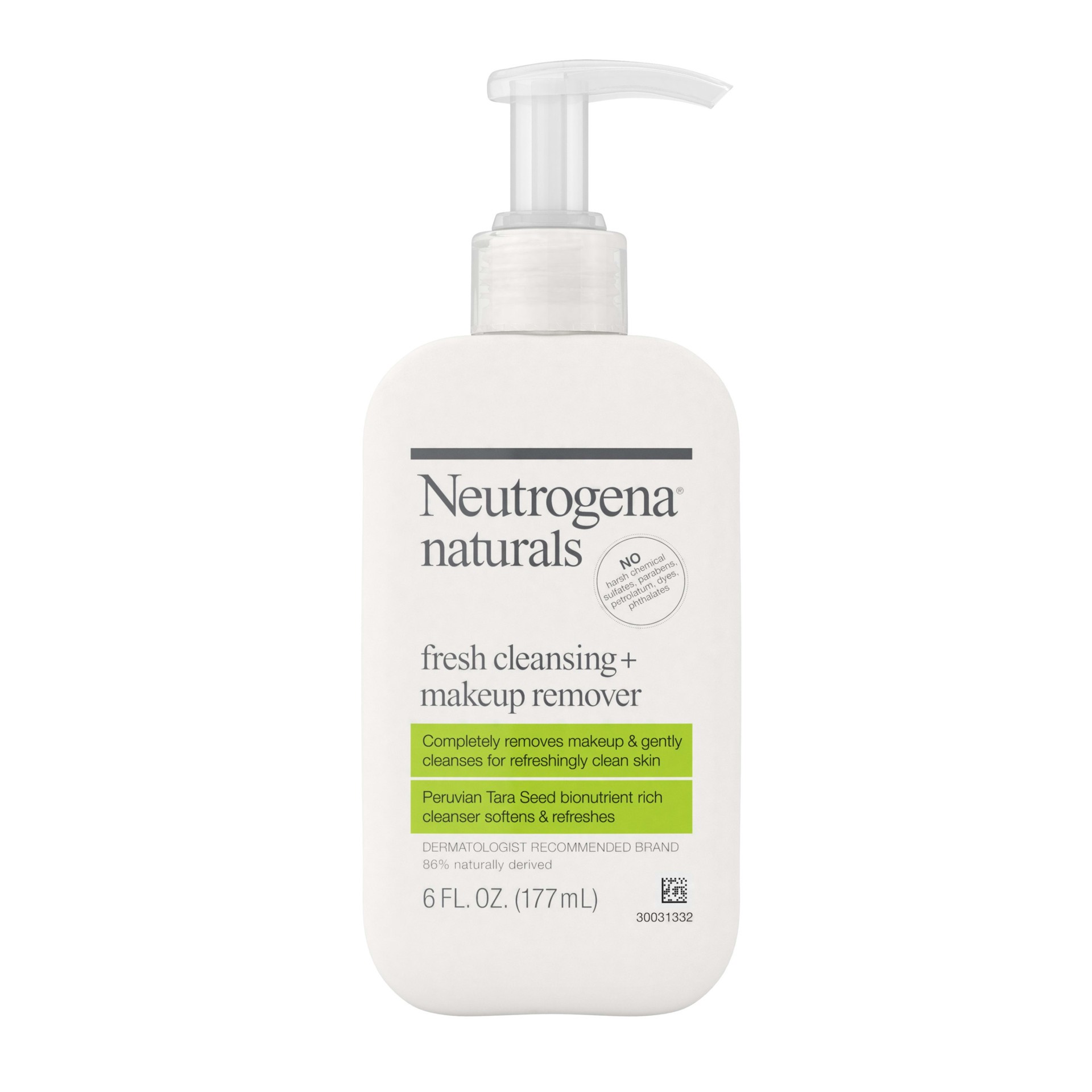 slide 5 of 5, Neutrogena Naturals Fresh Cleansing Daily Face Wash + Makeup Remover with Naturally-Derived Peruvian Tara Seed, Hypoallergenic, Non-Comedogenic & Sulfate-, Paraben- & Phthalate-Free, 6 fl. oz, 6 fl oz