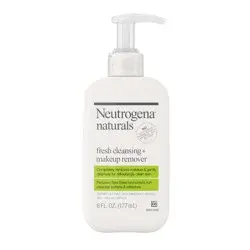 Neutrogena Naturals Fresh Cleansing Daily Face Wash + Makeup Remover with Naturally-Derived Peruvian Tara Seed, Hypoallergenic, Non-Comedogenic & Sulfate-, Paraben- & Phthalate-Free, 6 fl. oz