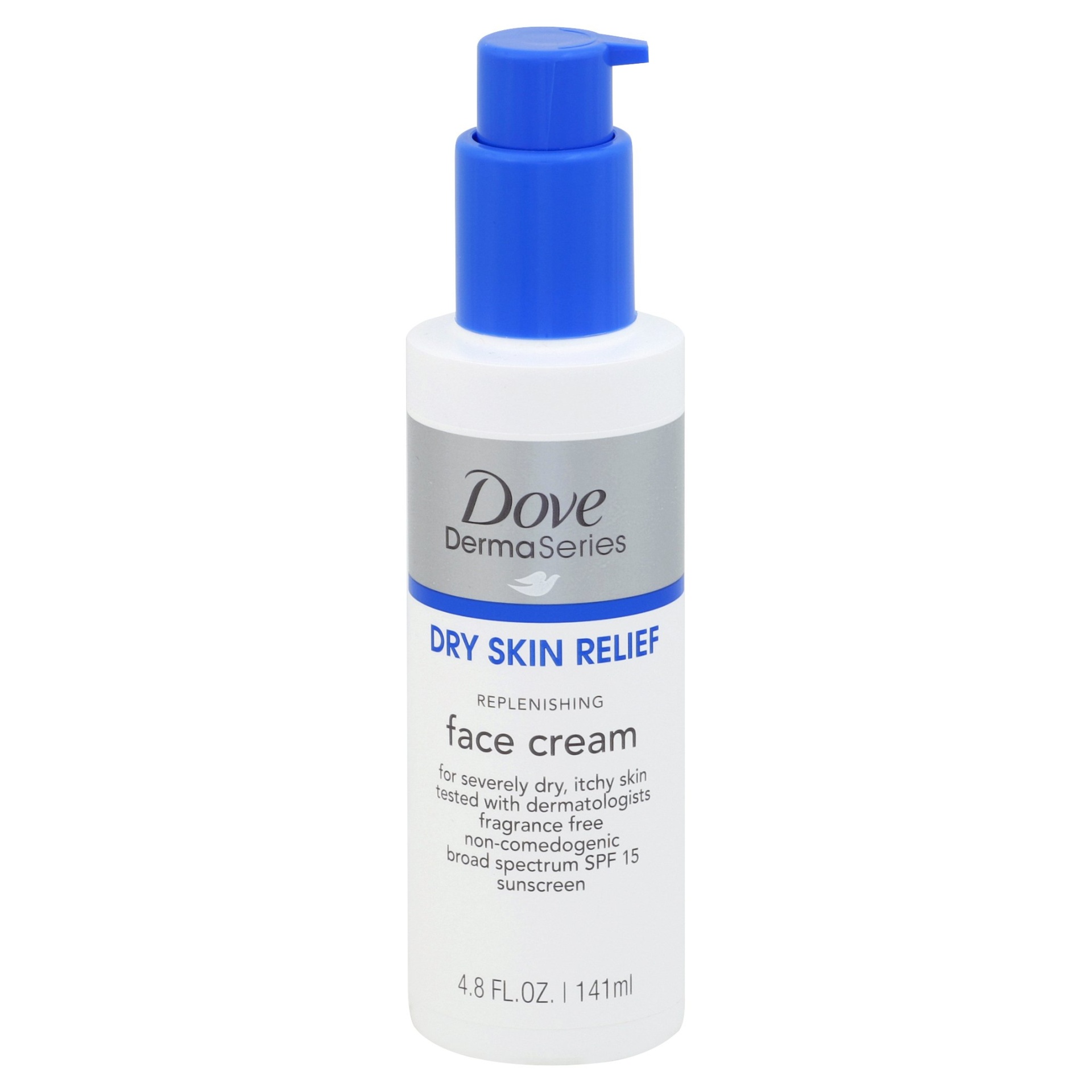 slide 1 of 6, Dove DermaSeries Face Cream Dry Skin Relief, 4.8 fl oz