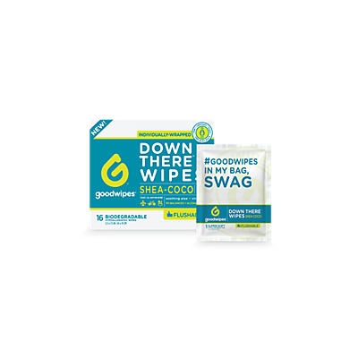 slide 1 of 1, Goodwipes Shea Cocoa Down There Wipes, 16 ct