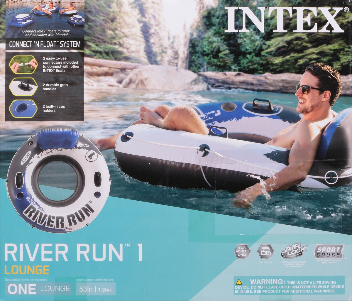 slide 5 of 9, Intex Inflatable River Run Float, 1 ct