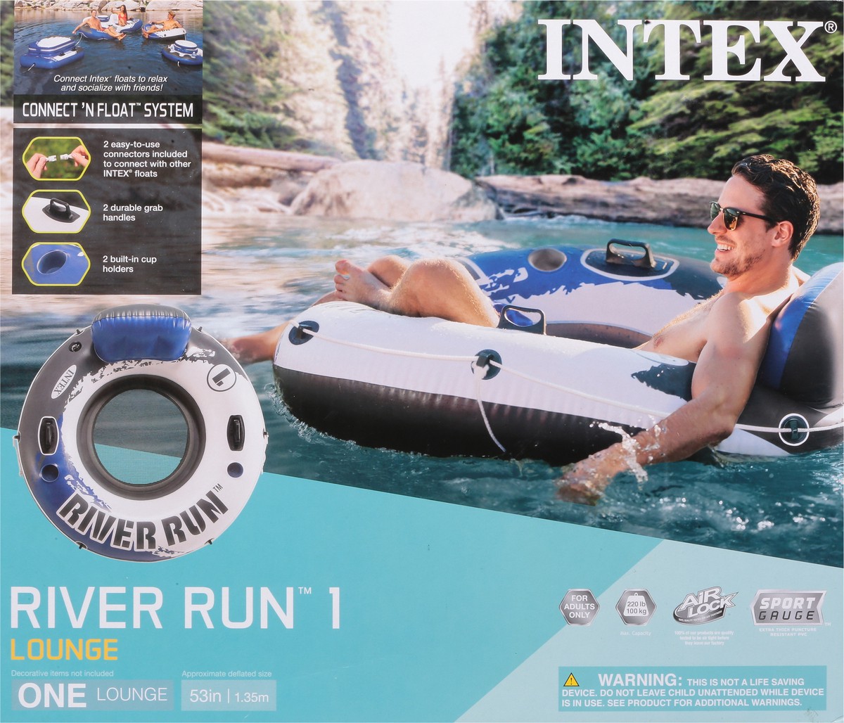 slide 6 of 9, Intex Inflatable River Run Float, 1 ct