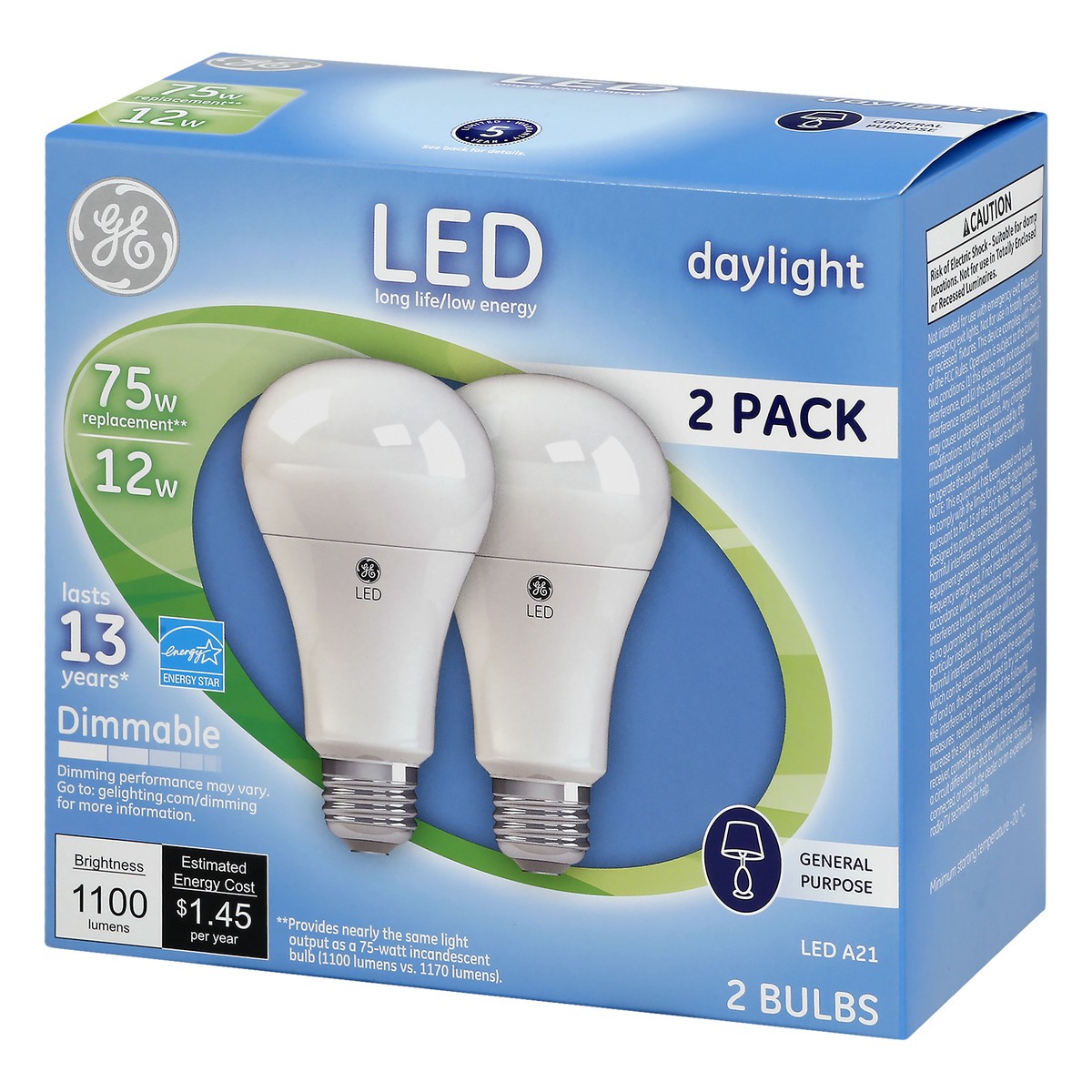 slide 4 of 11, GE Daylight 12-Watt LED Light Bulbs, 2 ct