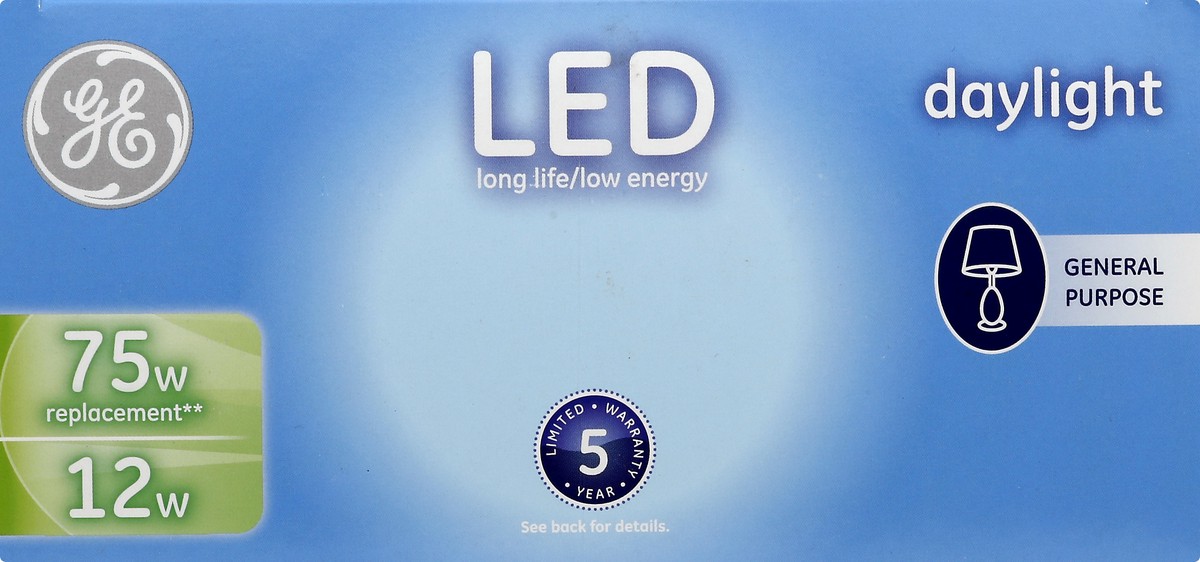 slide 8 of 11, GE Daylight 12-Watt LED Light Bulbs, 2 ct