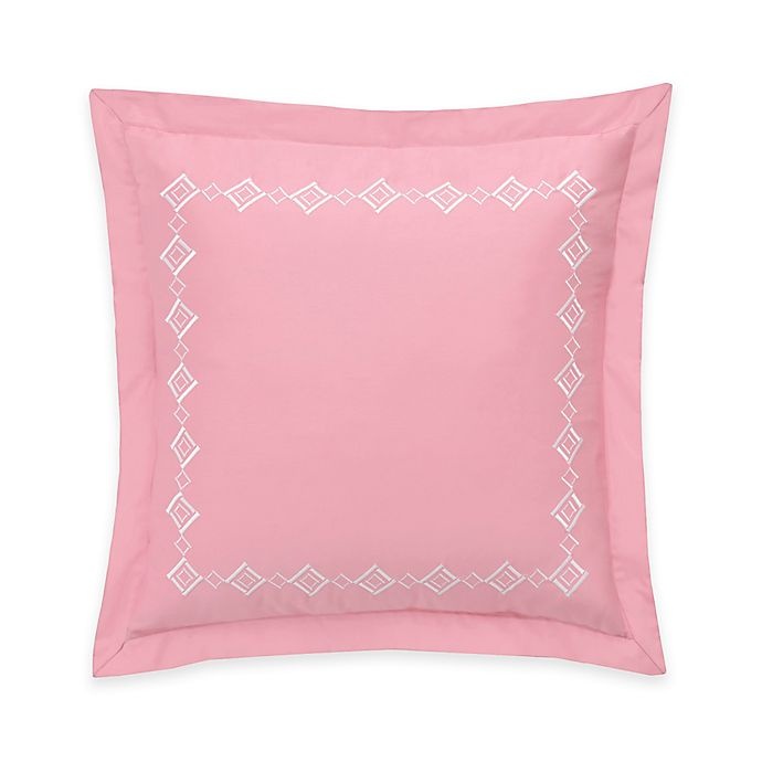 slide 1 of 1, Dena Home Palm Court European Pillow Sham - Pink, 1 ct