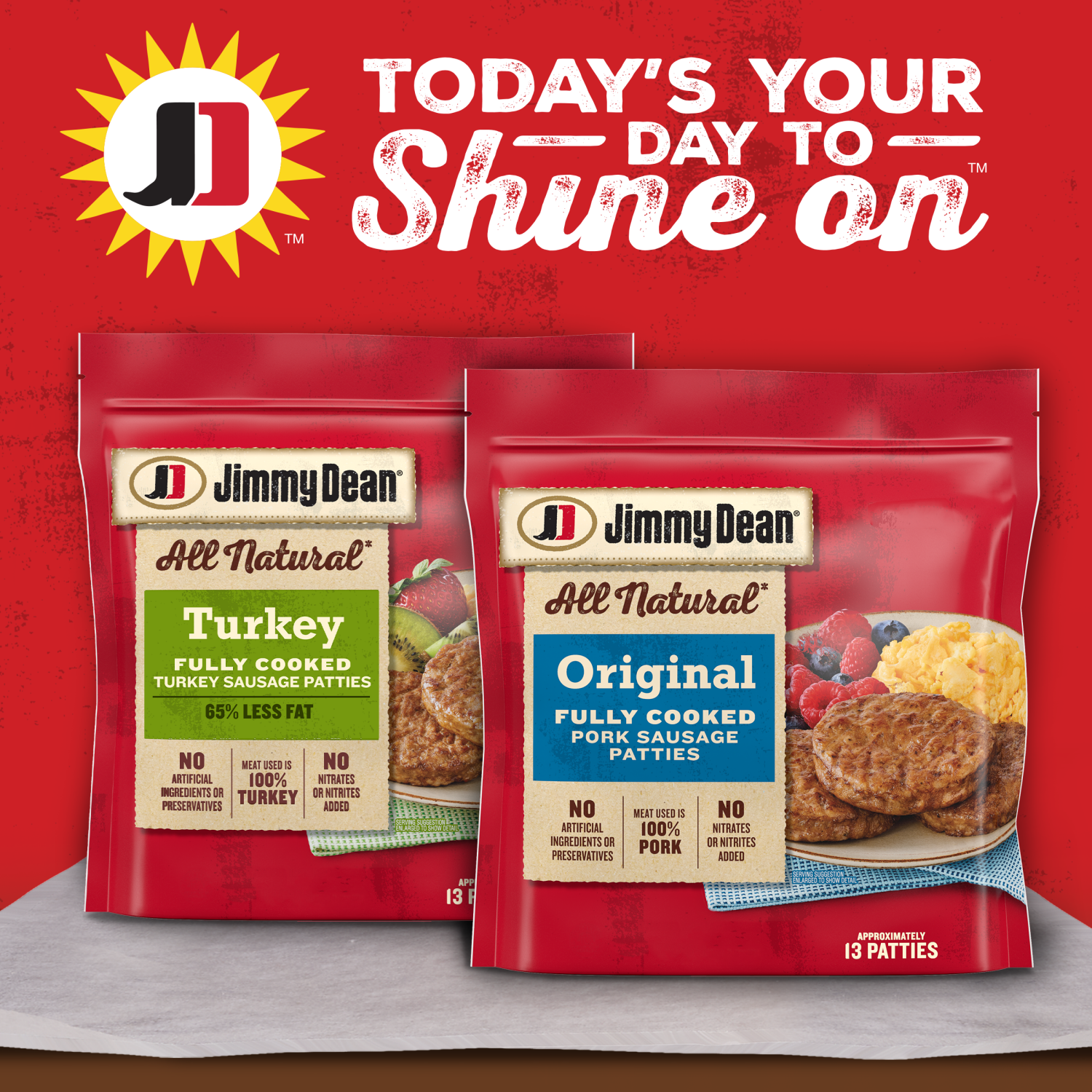 slide 2 of 5, Jimmy Dean All Natural Original Fully Cooked Pork Sausage Patties, 18.3 oz Bag, 18.3 oz