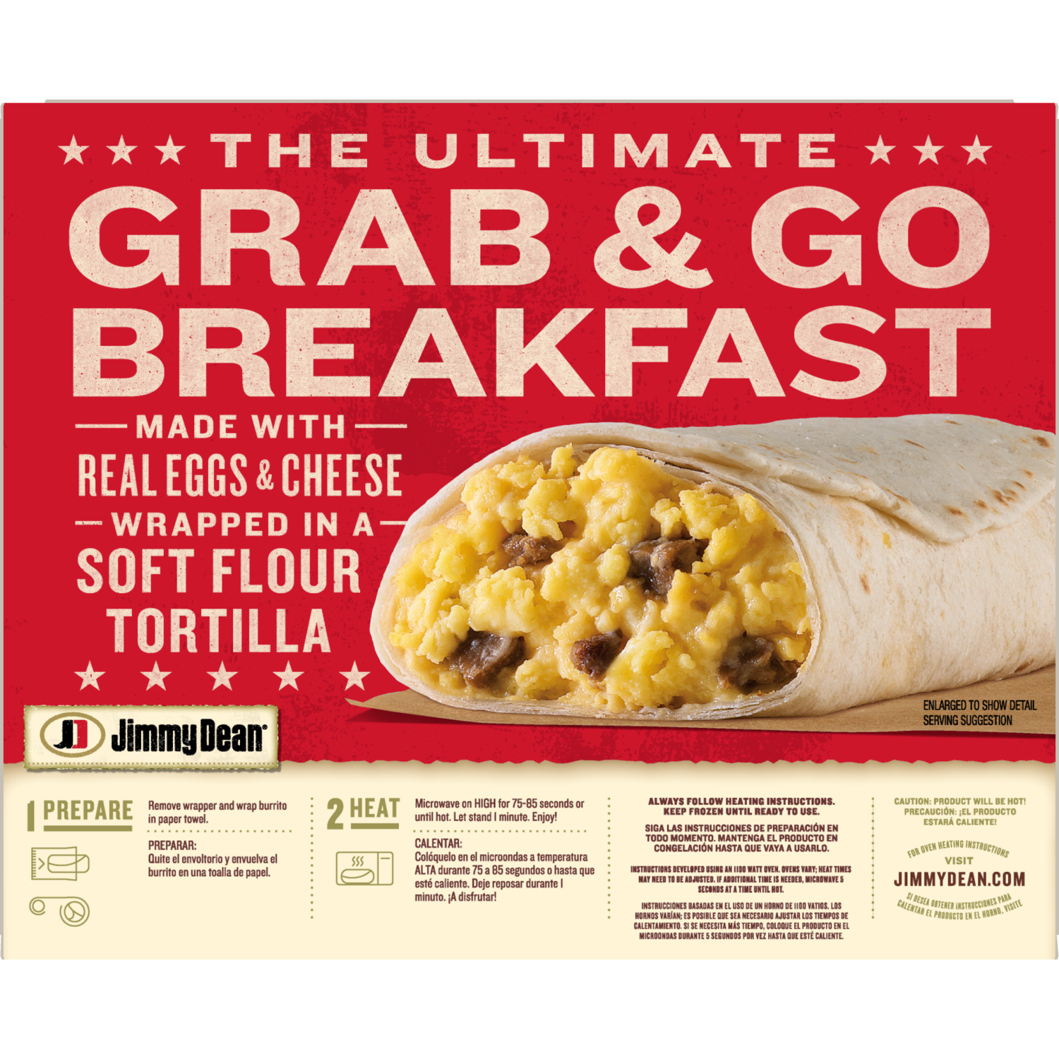 slide 2 of 8, Jimmy Dean Steak and Egg Breakfast Wraps 17 Ounces, 17 oz