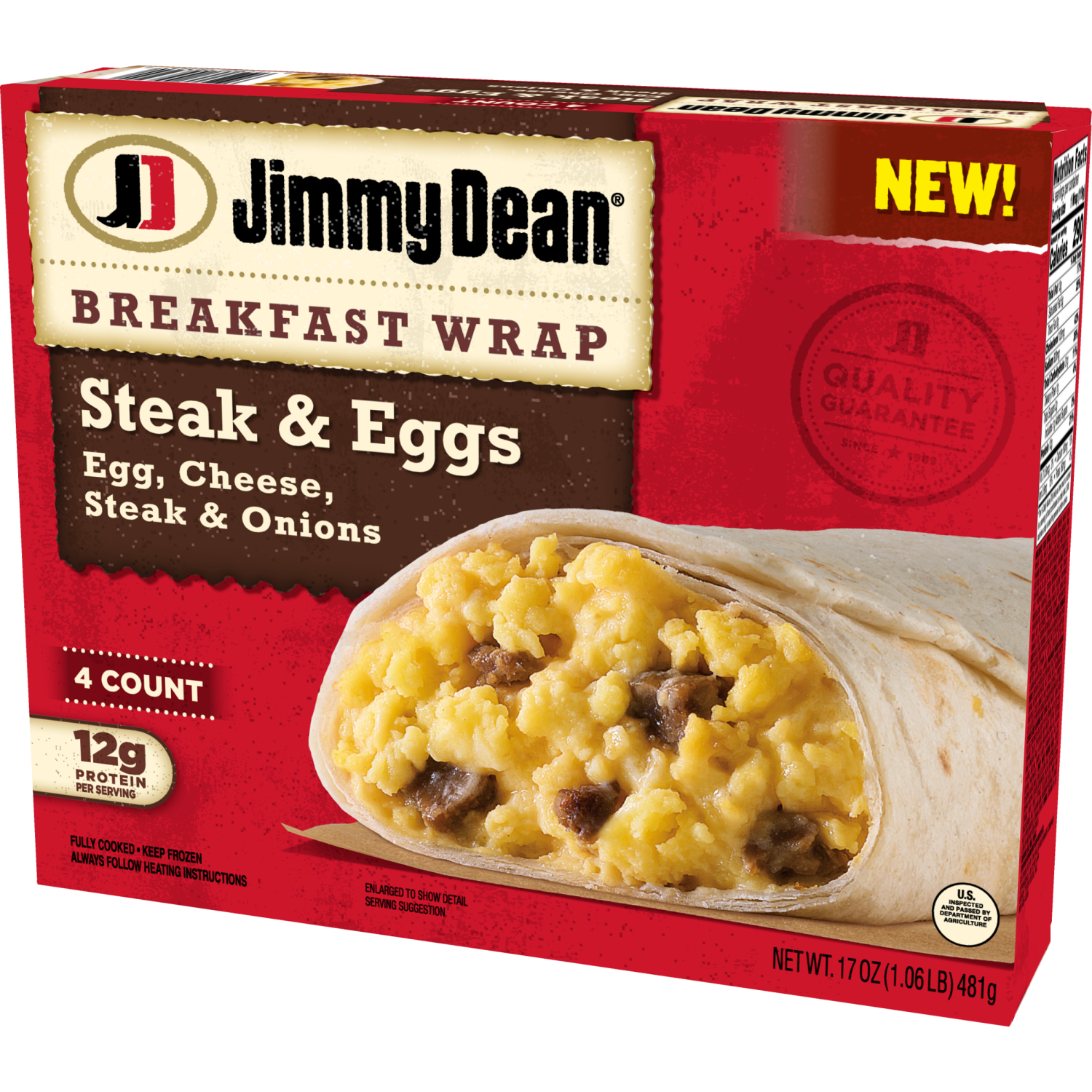 slide 3 of 8, Jimmy Dean Steak and Egg Breakfast Wraps 17 Ounces, 17 oz