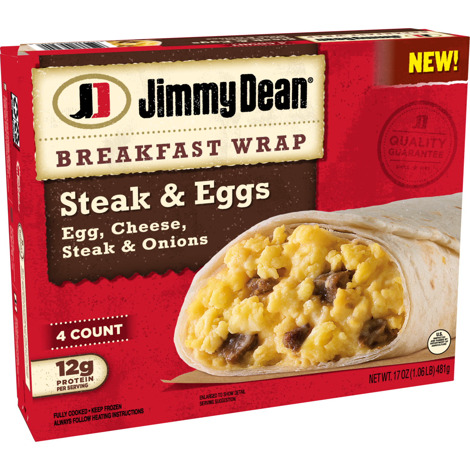 slide 6 of 8, Jimmy Dean Steak and Egg Breakfast Wraps 17 Ounces, 17 oz