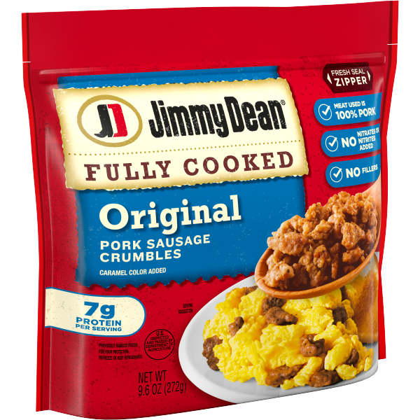 slide 12 of 21, Jimmy Dean Fully Cooked Original Breakfast Sausage Crumbles, 9.6 oz, 9.6 oz