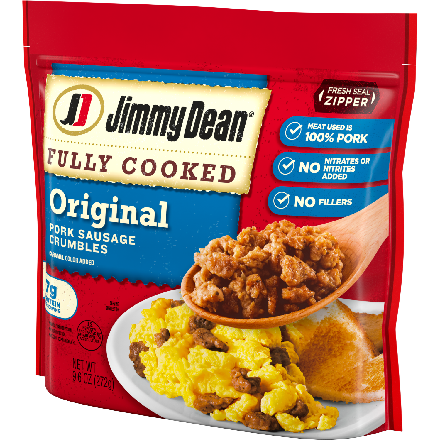 slide 4 of 4, Jimmy Dean Fully Cooked Original Breakfast Sausage Crumbles, 9.6 oz, 9.6 oz