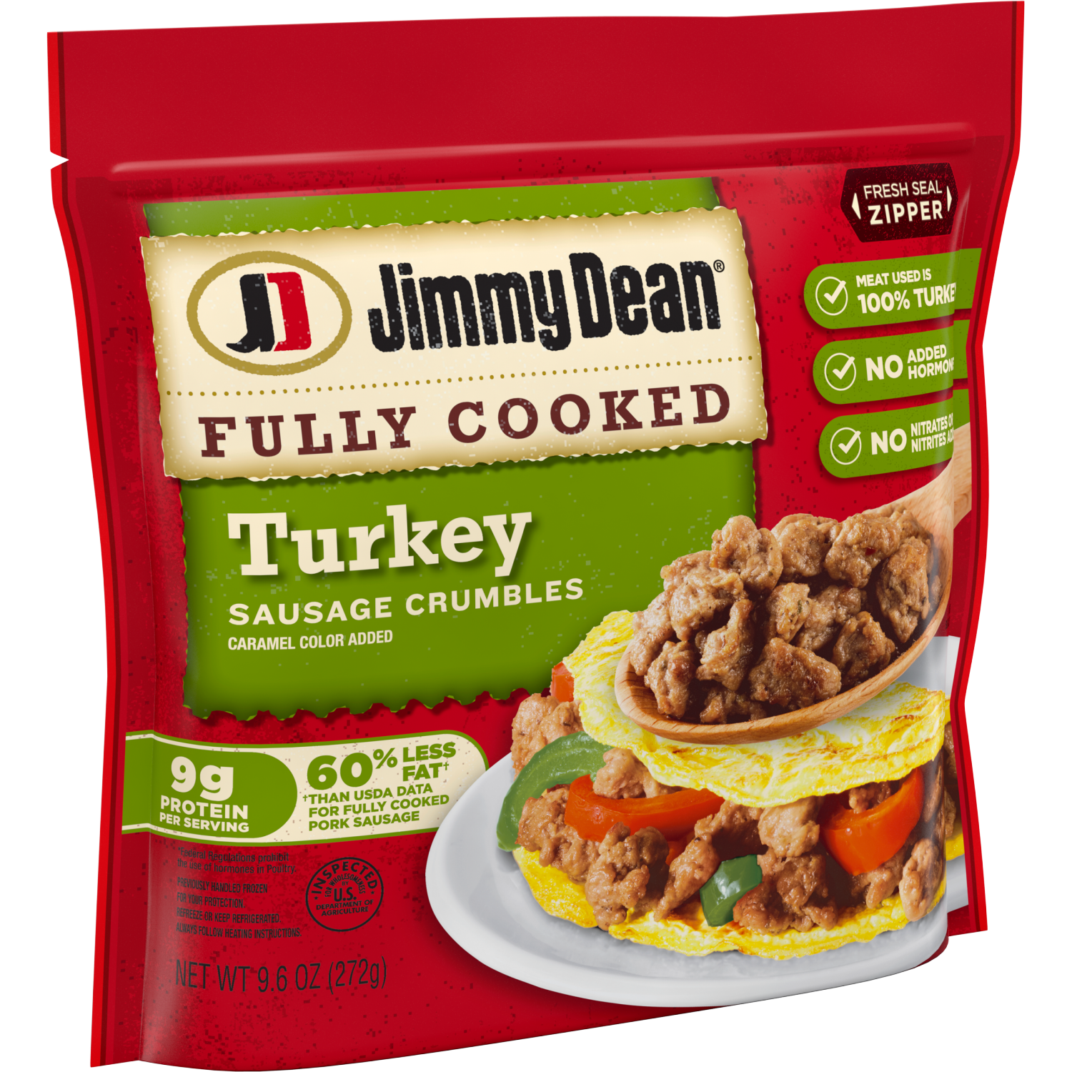slide 3 of 6, Jimmy Dean Fully Cooked Turkey Sausage Crumbles, 9.6 oz., 9.6 oz