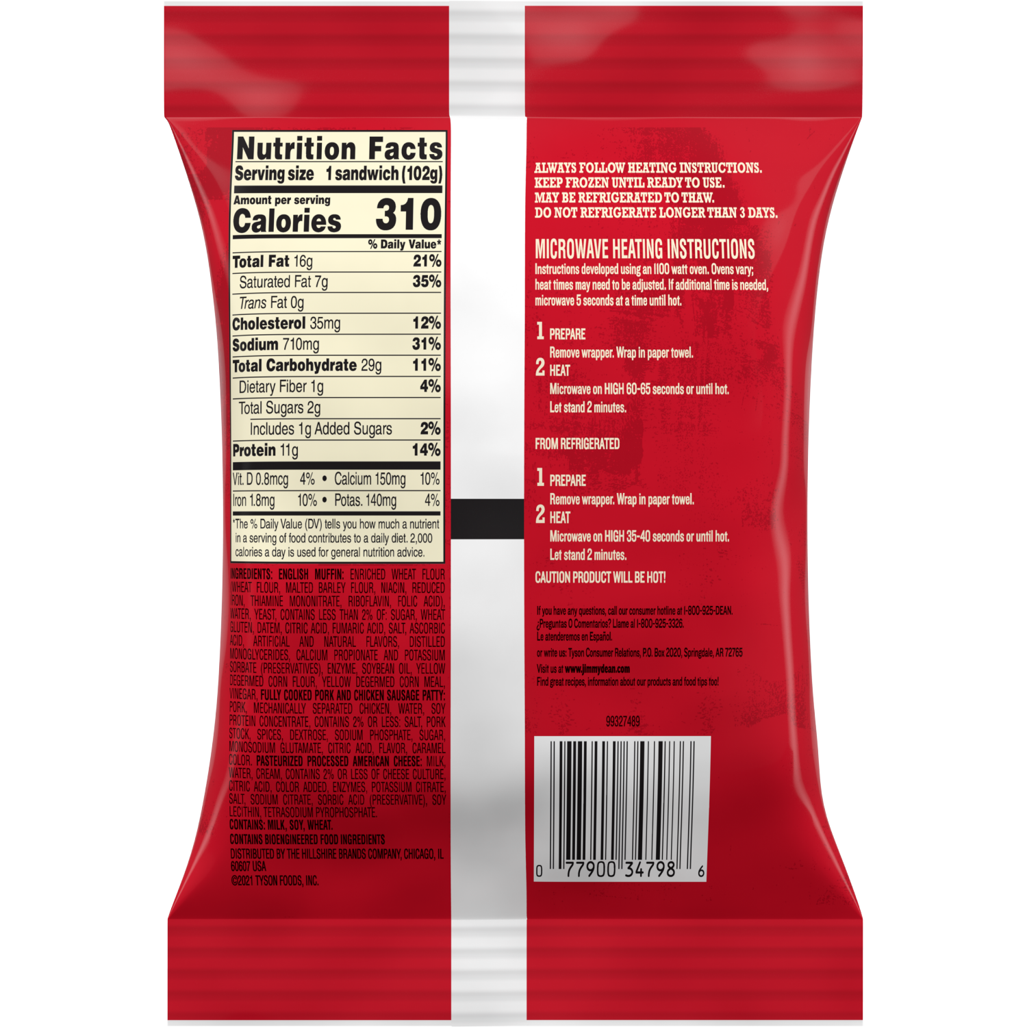 slide 2 of 7, Jimmy Dean English Muffin Breakfast Sandwiches with Sausage and Cheese, Frozen, 1 Count, 3.6 oz