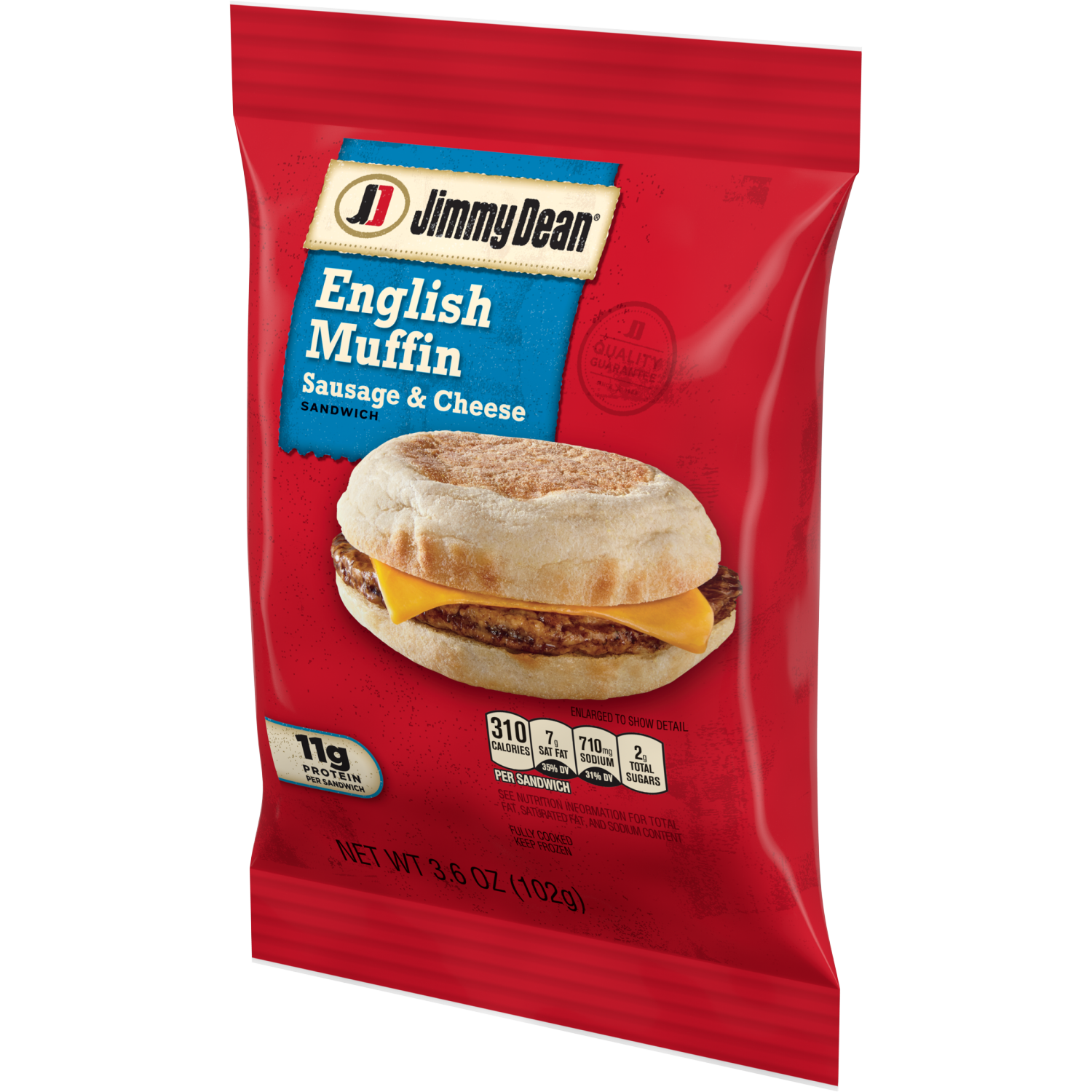 slide 7 of 7, Jimmy Dean English Muffin Breakfast Sandwiches with Sausage and Cheese, Frozen, 1 Count, 3.6 oz