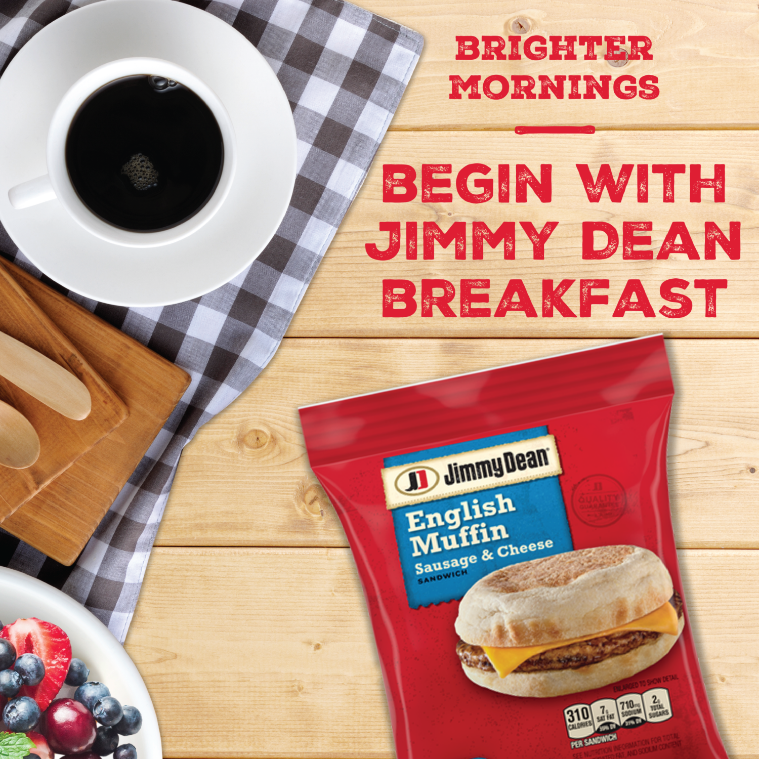 slide 5 of 7, Jimmy Dean English Muffin Breakfast Sandwiches with Sausage and Cheese, Frozen, 1 Count, 3.6 oz