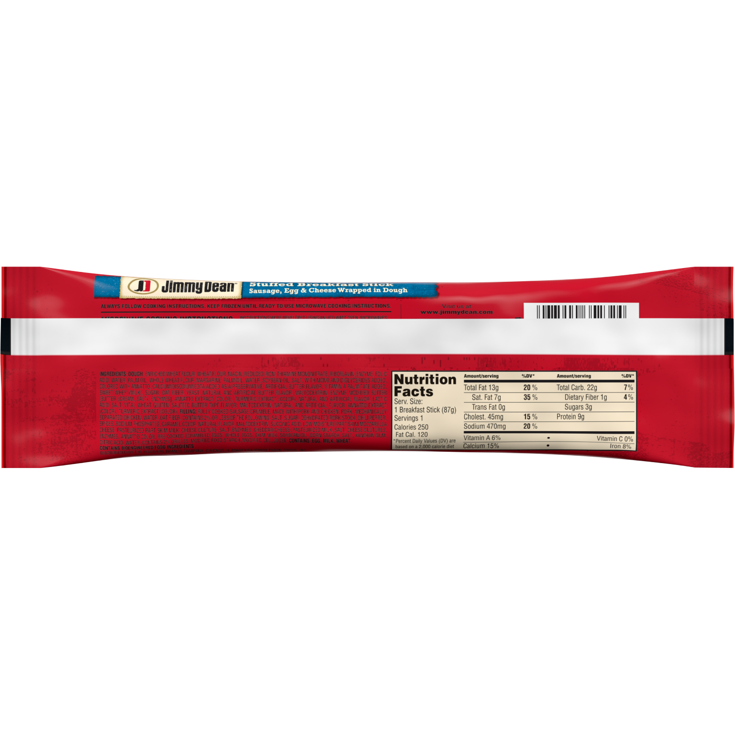 slide 2 of 7, Jimmy Dean Stuffed Breakfast Stick, Sausage, Frozen, 1 Count, 3.1 oz