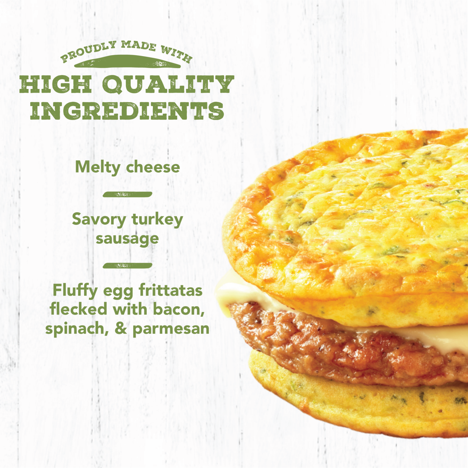 slide 2 of 5, Jimmy Dean Delights Egg’wich Breakfast Sandwiches with Bacon, Spinach, Caramelized Onions, and Parmesan Egg Frittatas with Turkey Sausage and Cheese, Breadless, Frozen, 4 Count, 16.4 oz