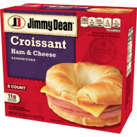 slide 7 of 21, Jimmy Dean Croissant Breakfast Sandwiches with Ham and Cheese, Frozen, 8 Count, 771.11 g