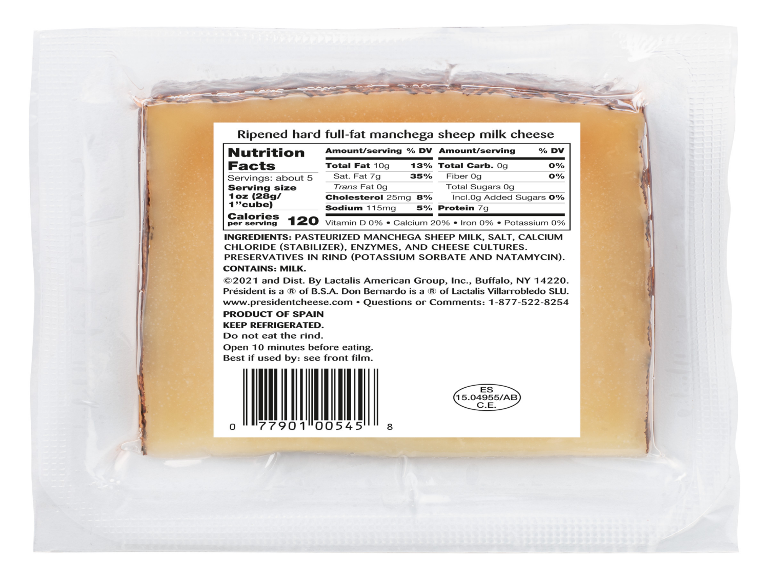 slide 2 of 2, President Don Bernardo 3 Month Manchego Cheese 5.28 oz, 5.28 oz