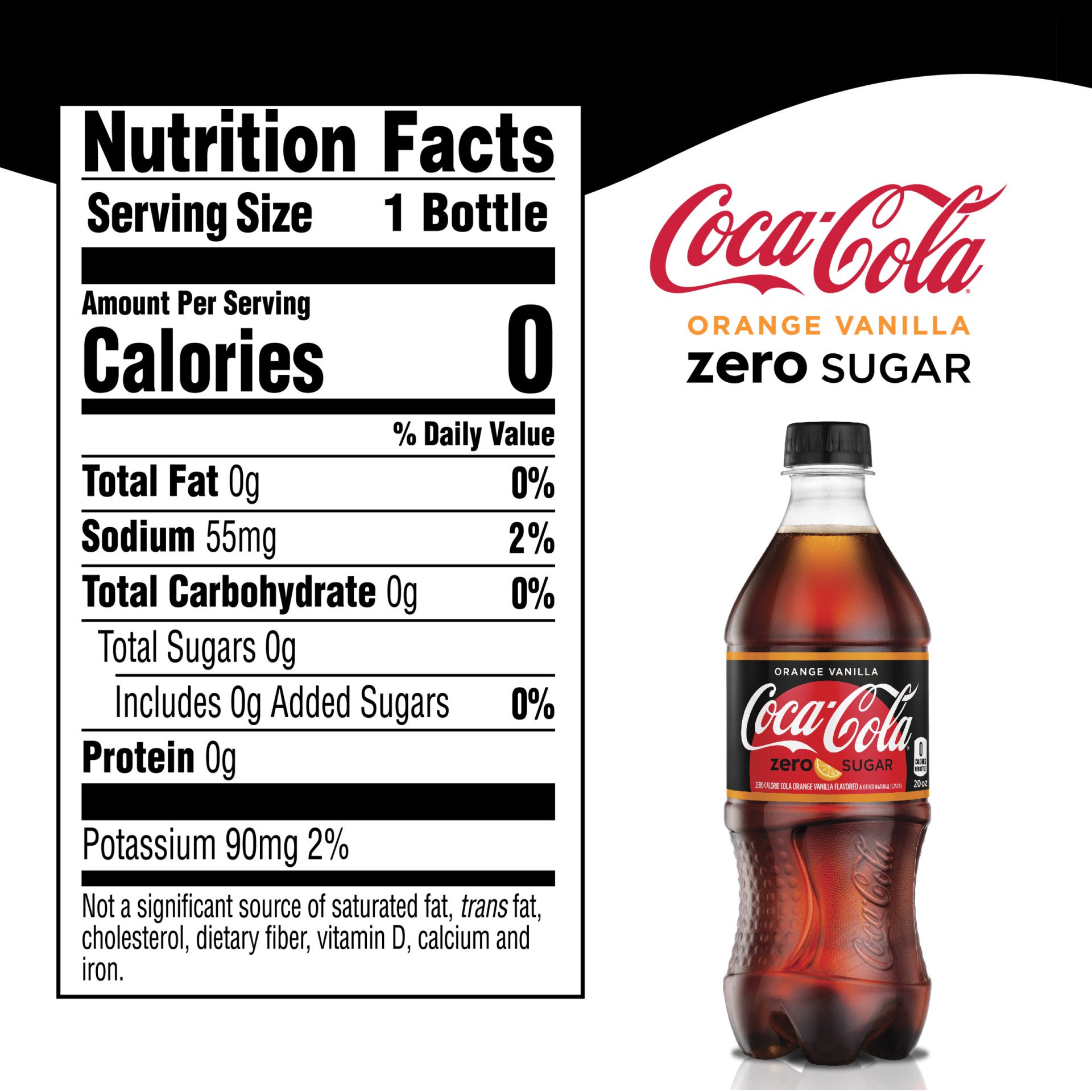 slide 3 of 7, Coca-Cola Orange Vanilla Zero Sugar Diet Soda Sugar Free Soft Drink, 20 fl oz, 20 oz