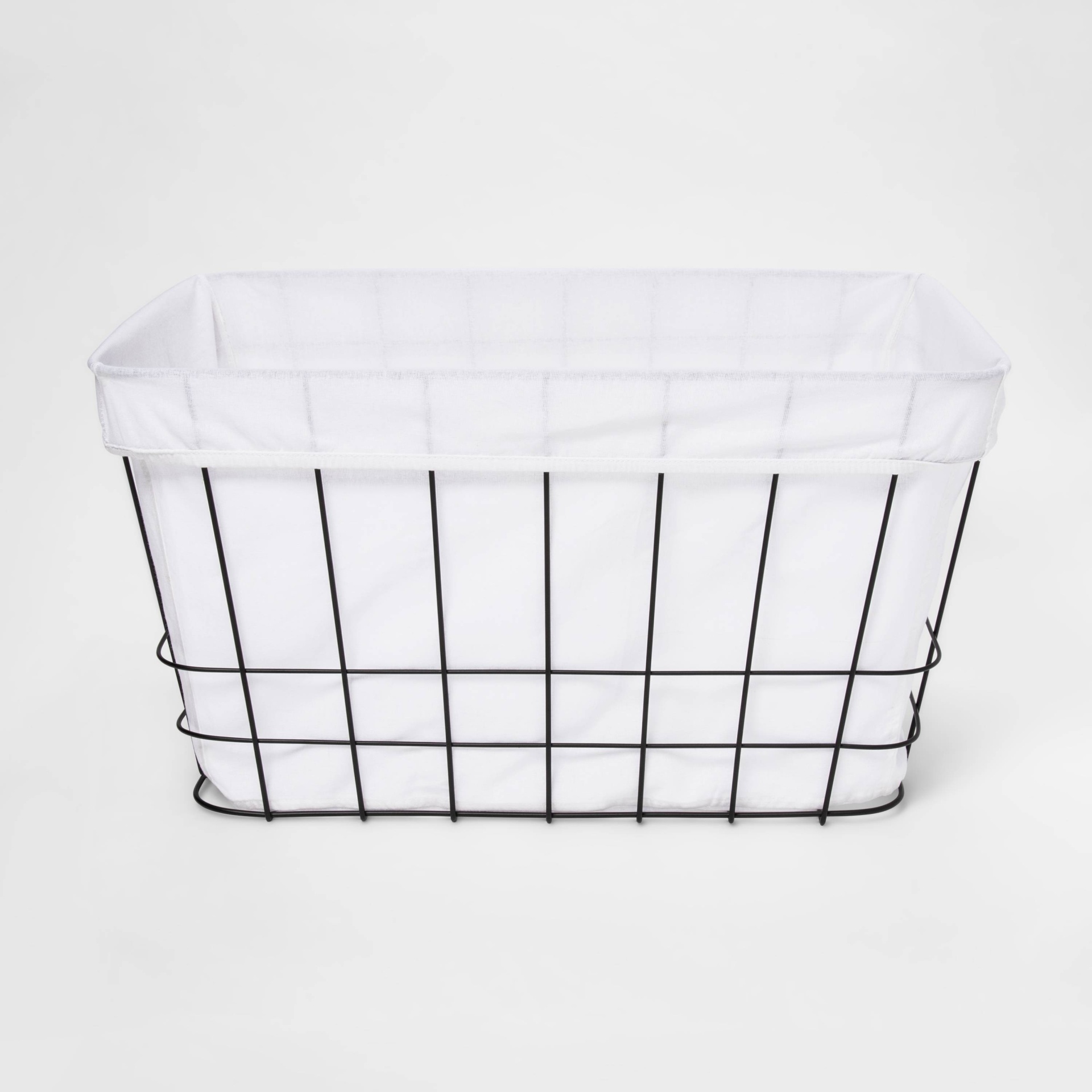 slide 1 of 3, Metal Wire Rectangular Basket with Fabric - Room Essentials, 1 ct