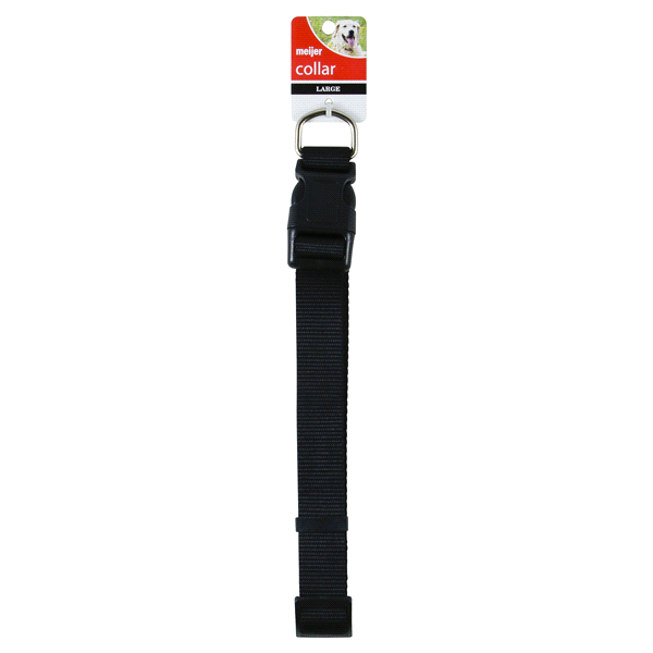 slide 1 of 1, Meijer Dog Collar, Adjustable, Black, Large, 1 ct