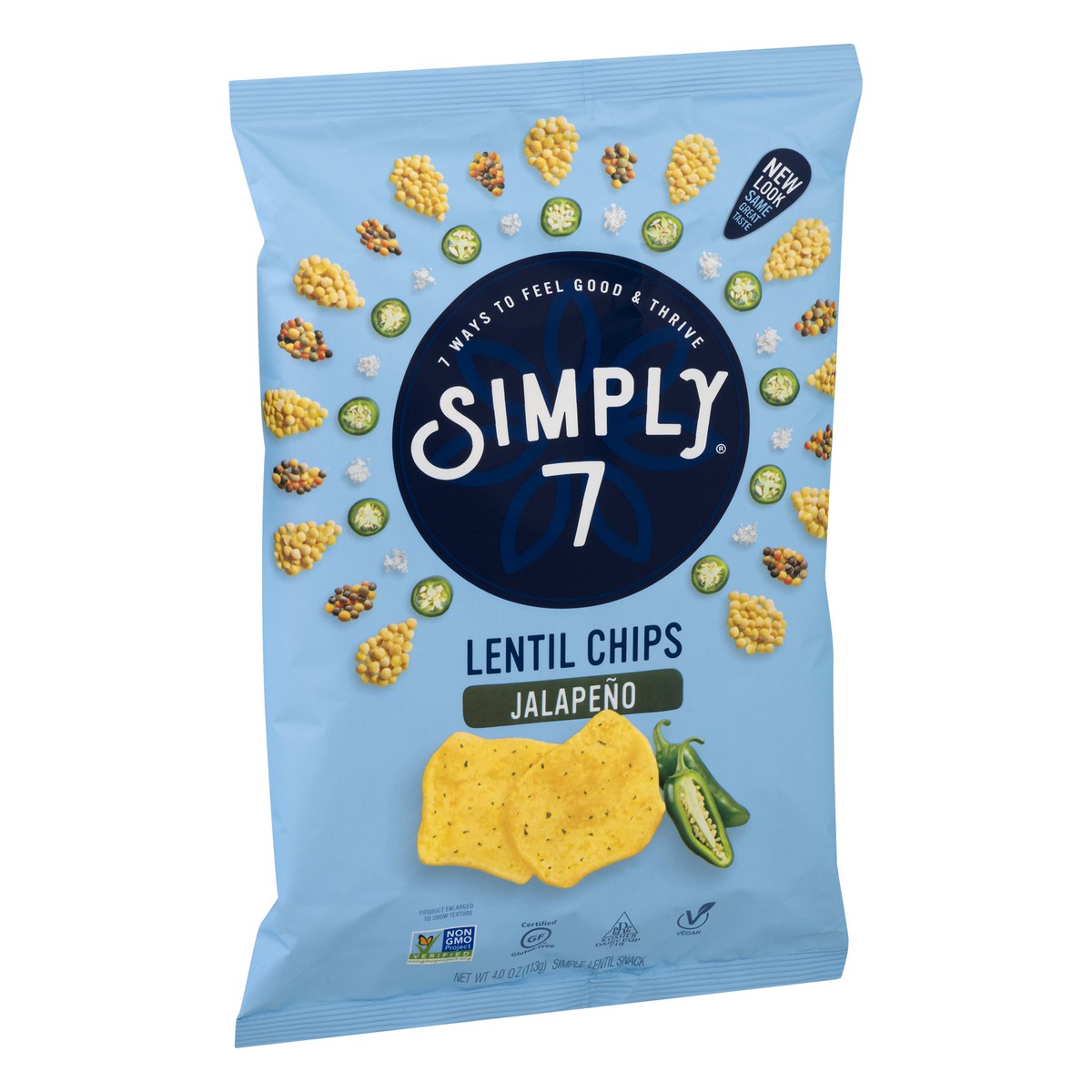 slide 2 of 9, Simply7 Jalapeno Lentil Chips 4 oz, 4 oz