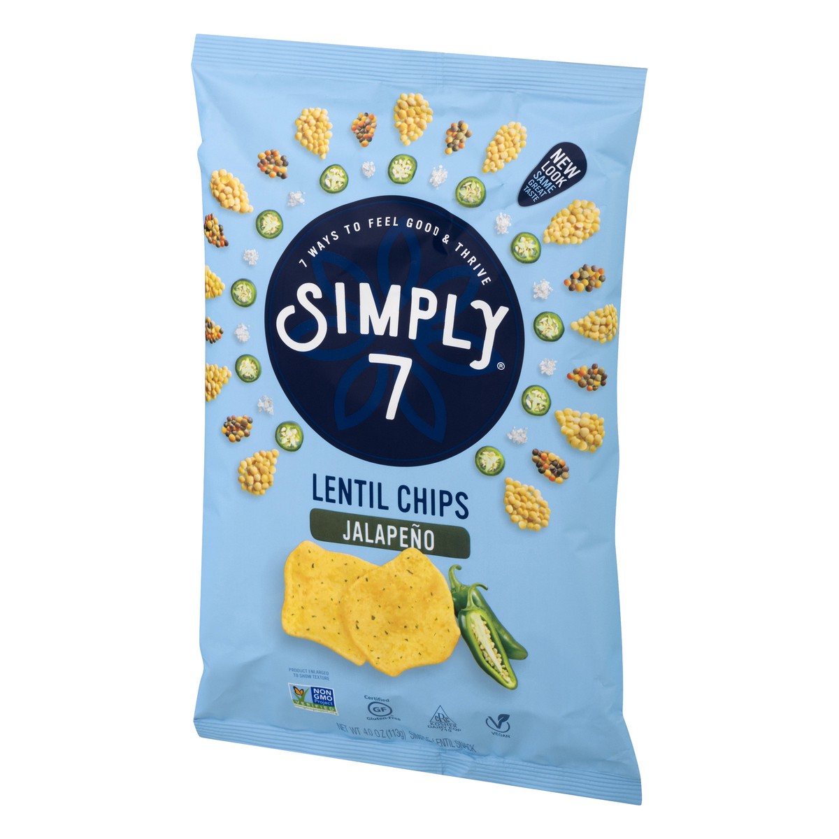 slide 3 of 9, Simply7 Jalapeno Lentil Chips 4 oz, 4 oz