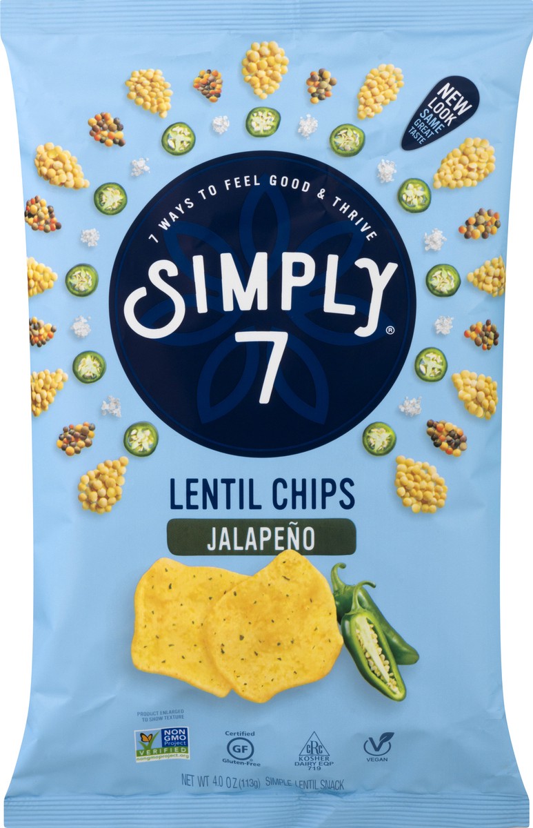 slide 6 of 9, Simply7 Jalapeno Lentil Chips 4 oz, 4 oz