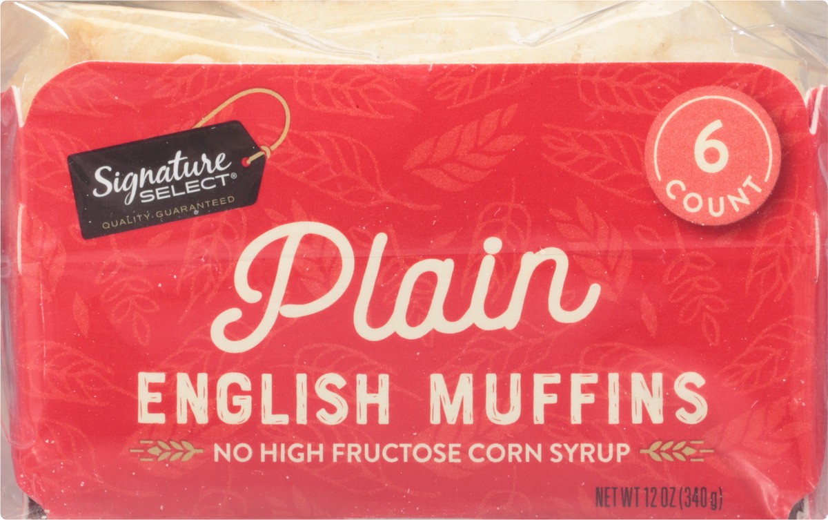 slide 8 of 9, Signature Select Plain English Muffins 6 ea, 6 ct