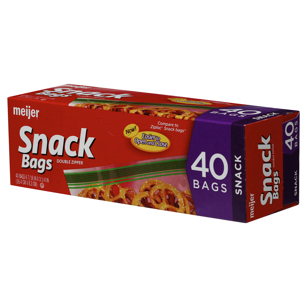 Meijer Reclosable Double Zipper Snack Bags 40 ct Shipt