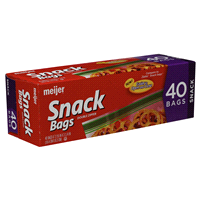 slide 3 of 17, Meijer Double Zipper Snack Bags, 40 ct