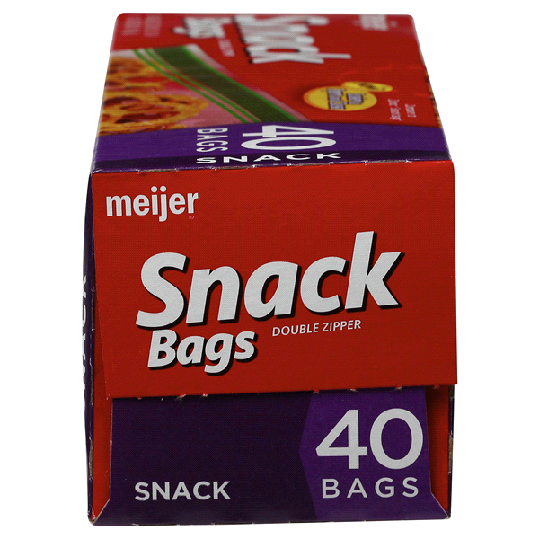 slide 16 of 17, Meijer Double Zipper Snack Bags, 40 ct