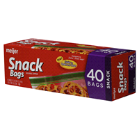 slide 7 of 17, Meijer Double Zipper Snack Bags, 40 ct