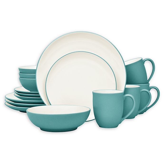 slide 1 of 1, Noritake Colorwave Coupe Dinnerware Set - Turquoise, 16 ct