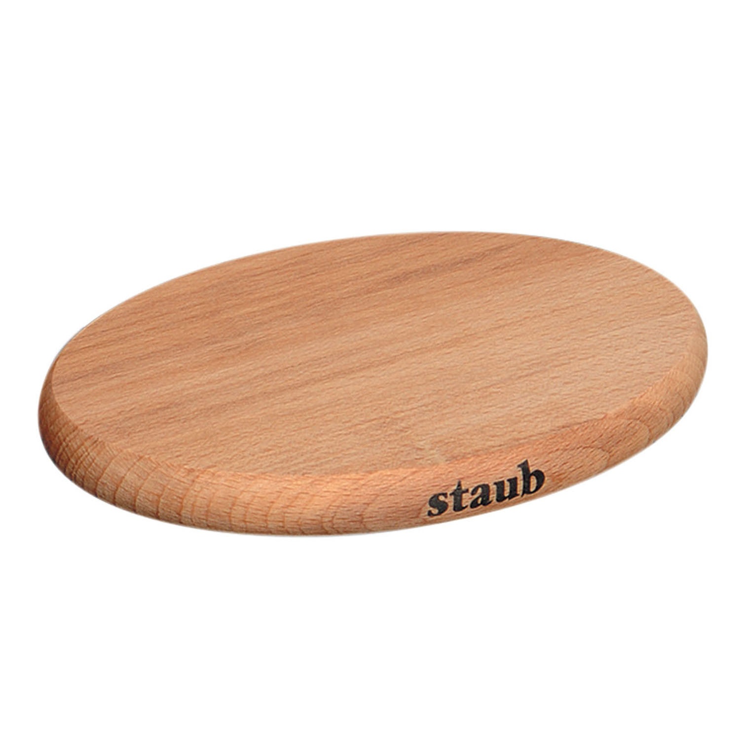 slide 1 of 1, STAUB Magnetic Oval Wood Trivet, 6 in