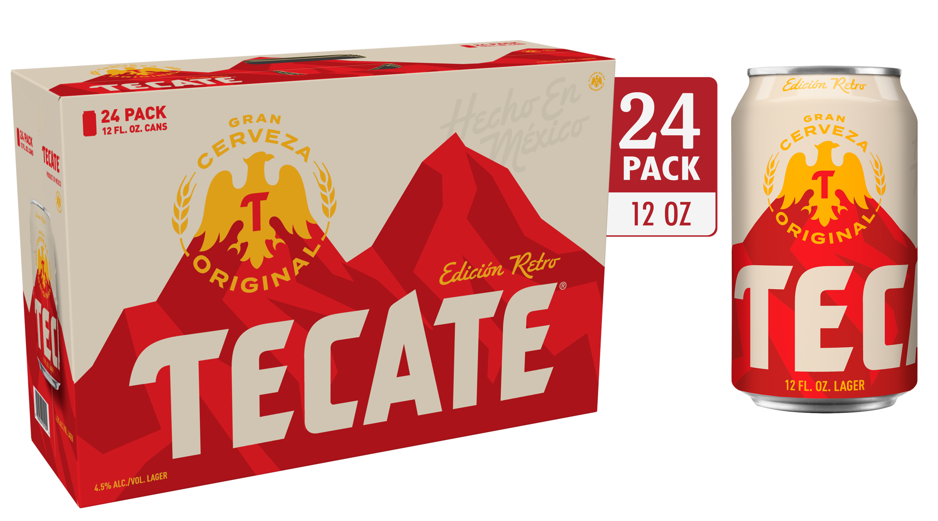 slide 1 of 3, Tecate Original Mexican Lager Beer, 24 Pack, 12 fl oz Cans, 24 ct; 12 oz