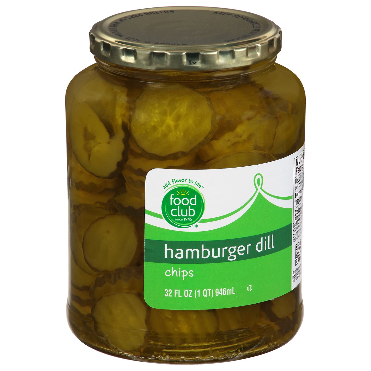 slide 4 of 9, Food Club Hamburger Dill Chips Pickles 32 fl oz, 32 fl oz