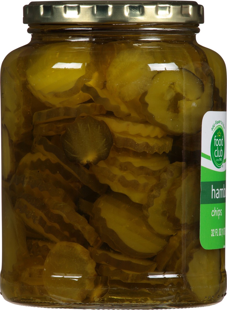 slide 3 of 9, Food Club Hamburger Dill Chips Pickles 32 fl oz, 32 fl oz